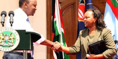 President Uhuru Kenyatta and Anne Waiguru.